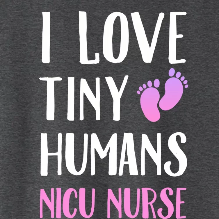 Nicu Nurse I Love Tiny Hu Cute Gift Women's Crop Top Tee