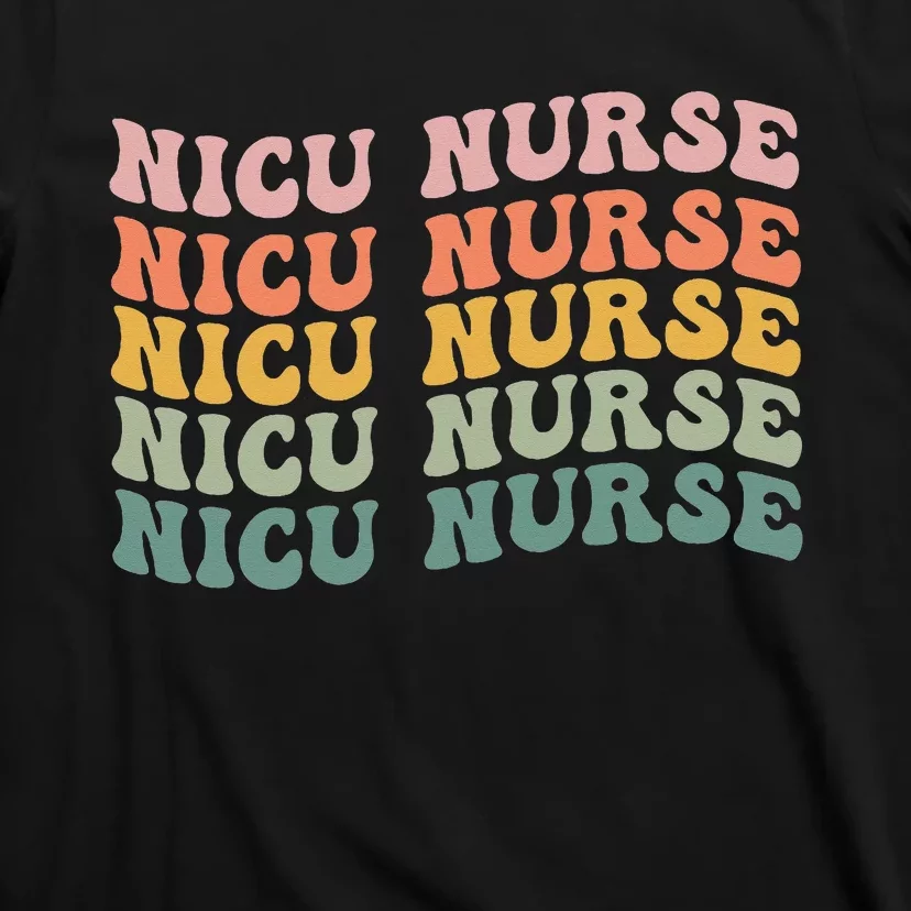 NICU Nurse ICU Neonatal Retro Nursing Team Tiny Humans Tee T-Shirt