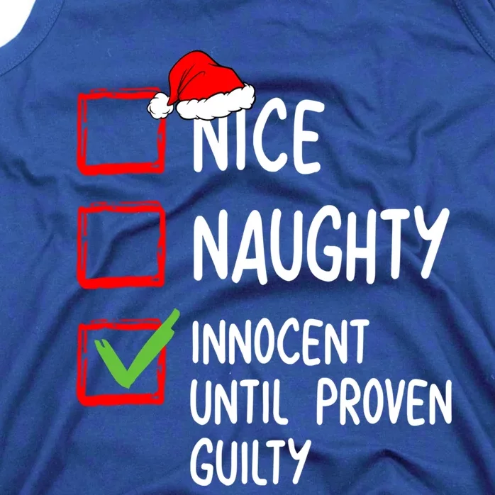 Nice Naughty Innocent Until Proven Guilty List Christmas Gift Tank Top