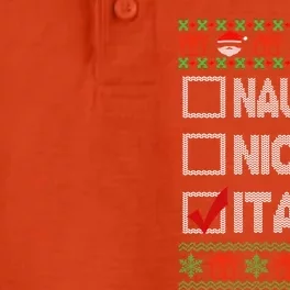 Naughty Nice Italian Xmas Santa Ugly Sweater Funny Christmas Gift Dry Zone Grid Performance Polo