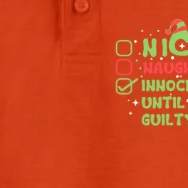 Nice Naughty Innocent Until Proven Guilty Gift Dry Zone Grid Performance Polo