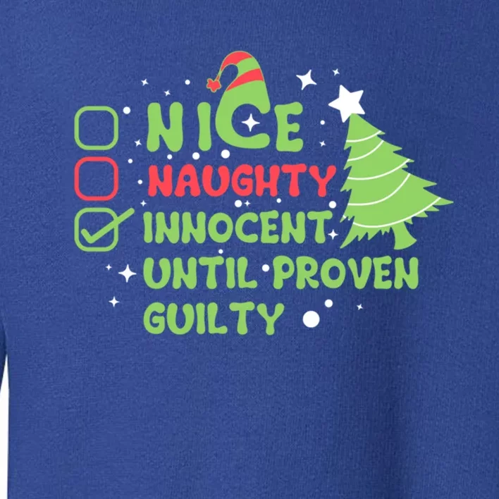 Nice Naughty Innocent Until Proven Guilty Gift Toddler Sweatshirt