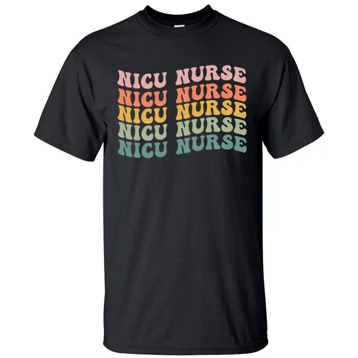 NICU Nurse ICU Neonatal Retro Nursing Team Tiny Humans Tee Tall T-Shirt