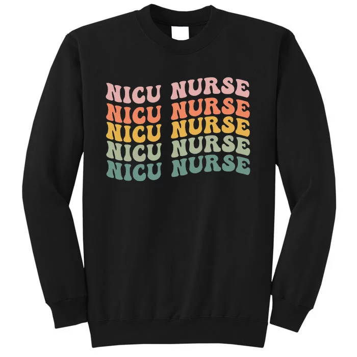 NICU Nurse ICU Neonatal Retro Nursing Team Tiny Humans Tee Tall Sweatshirt