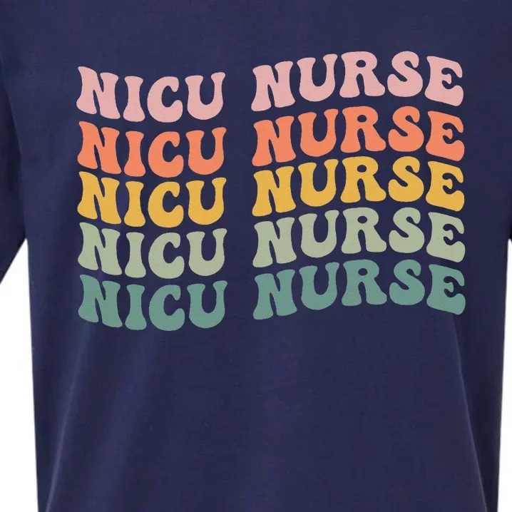 NICU Nurse ICU Neonatal Retro Nursing Team Tiny Humans Tee Sueded Cloud Jersey T-Shirt