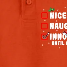 Nice Naughty Innocent Until Proven Gift Dry Zone Grid Performance Polo