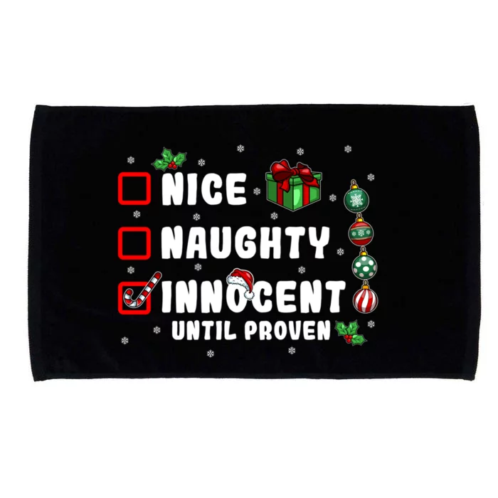 Nice Naughty Innocent Until Proven Gift Microfiber Hand Towel