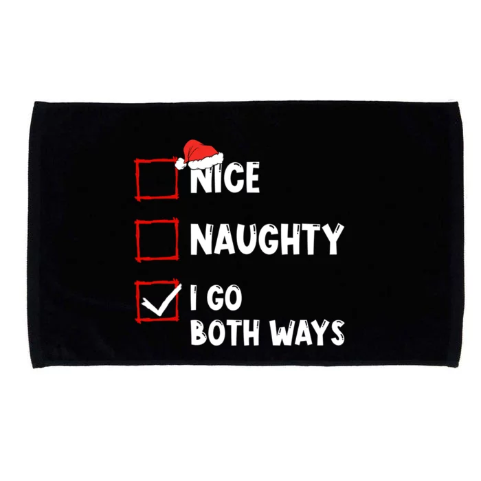 Nice Naughty I Go Both Ways Christmas List Xmas Santa Claus Gift Microfiber Hand Towel