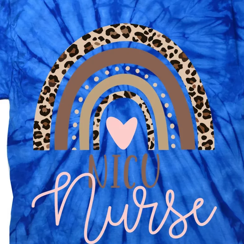 Nicu Nurse Icu Neonatal Leopard Rainbow Boho Tiny Hu Cool Gift Tie-Dye T-Shirt