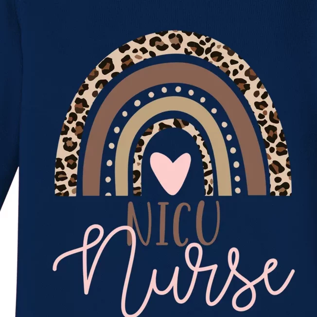 Nicu Nurse Icu Neonatal Leopard Rainbow Boho Tiny Hu Cool Gift Baby Long Sleeve Bodysuit