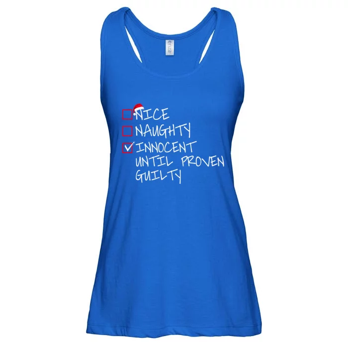 Nice Naughty Innocent Until Proven Guilty Gift Ladies Essential Flowy Tank