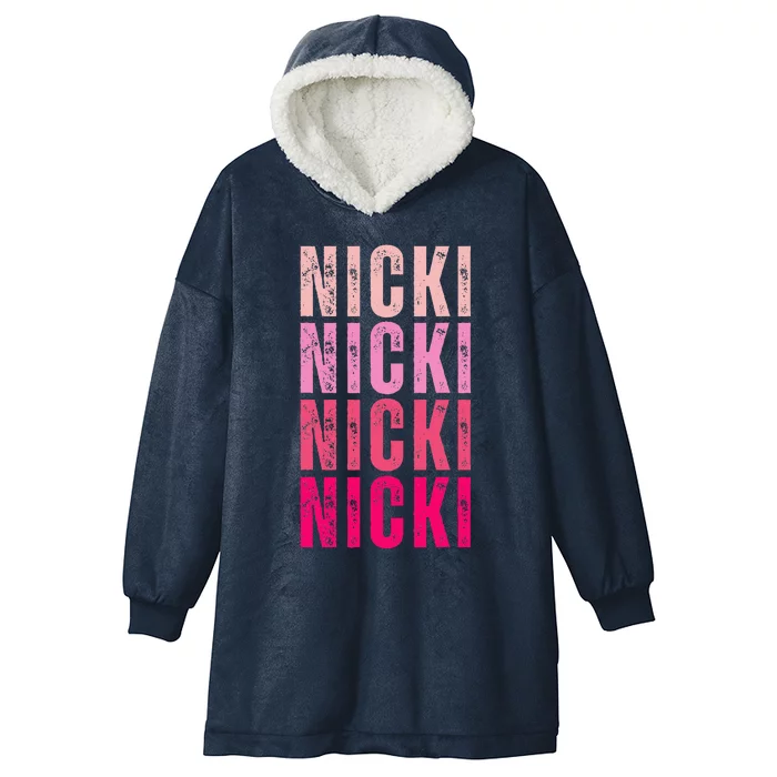 Name Nicki I Love Nicki Hooded Wearable Blanket