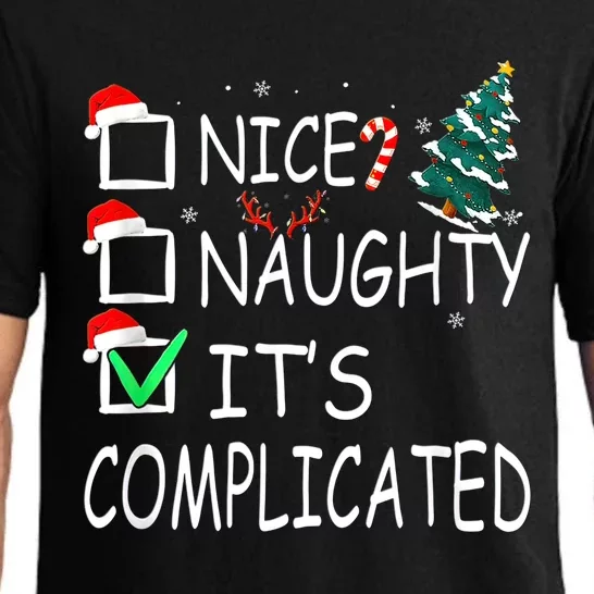 Nice Naughty It's Complicated Christmas List Santa Claus Pajama Set