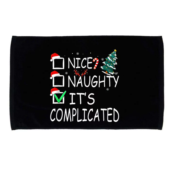 Nice Naughty It's Complicated Christmas List Santa Claus Microfiber Hand Towel