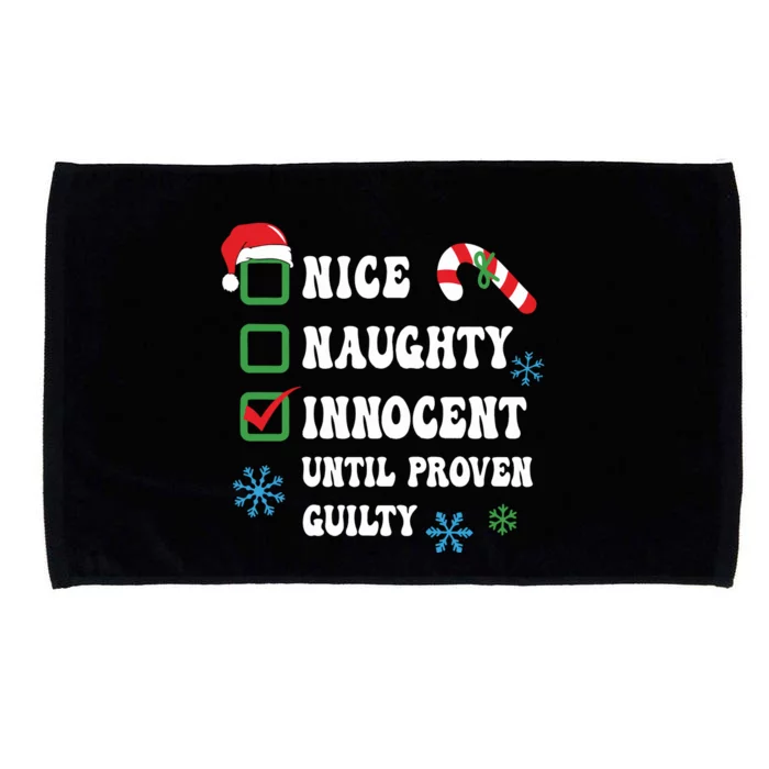 Nice Naughty Innocent Until Proven Guilty Checklist Naughty Or Nice Microfiber Hand Towel