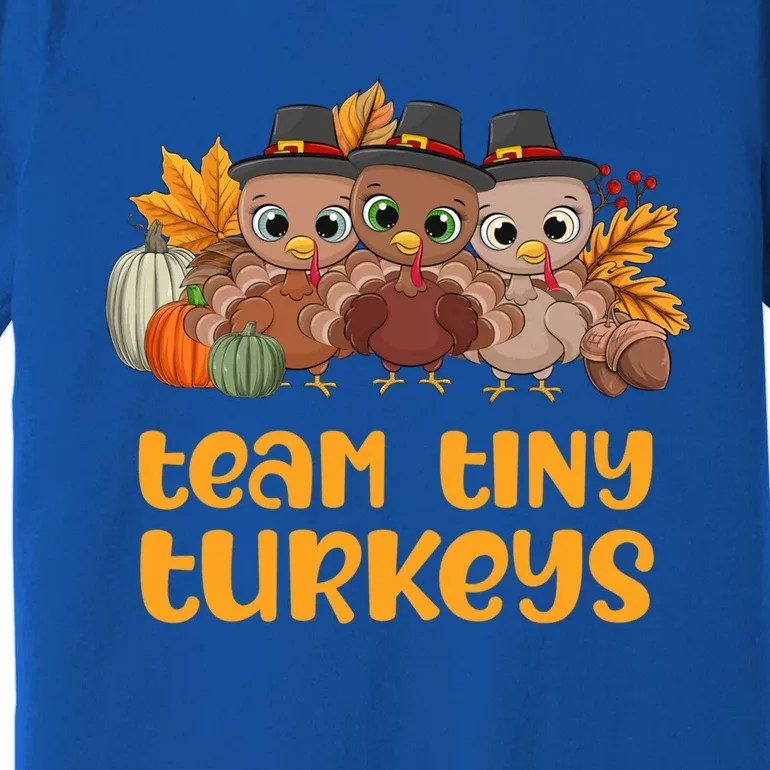 Nicu Nurse Icu Neonatal Team Tiny Turkeys Fall Thanksgiving Gift Premium T-Shirt