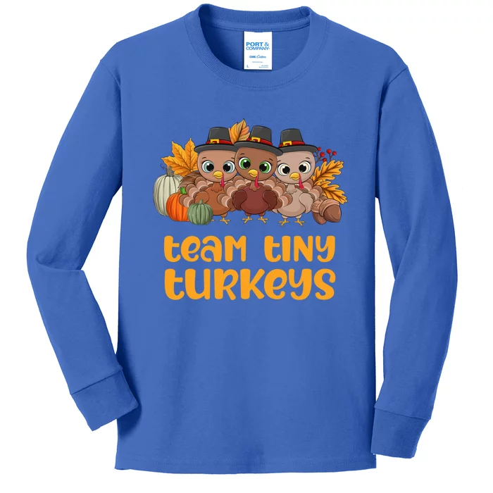 Nicu Nurse Icu Neonatal Team Tiny Turkeys Fall Thanksgiving Gift Kids Long Sleeve Shirt