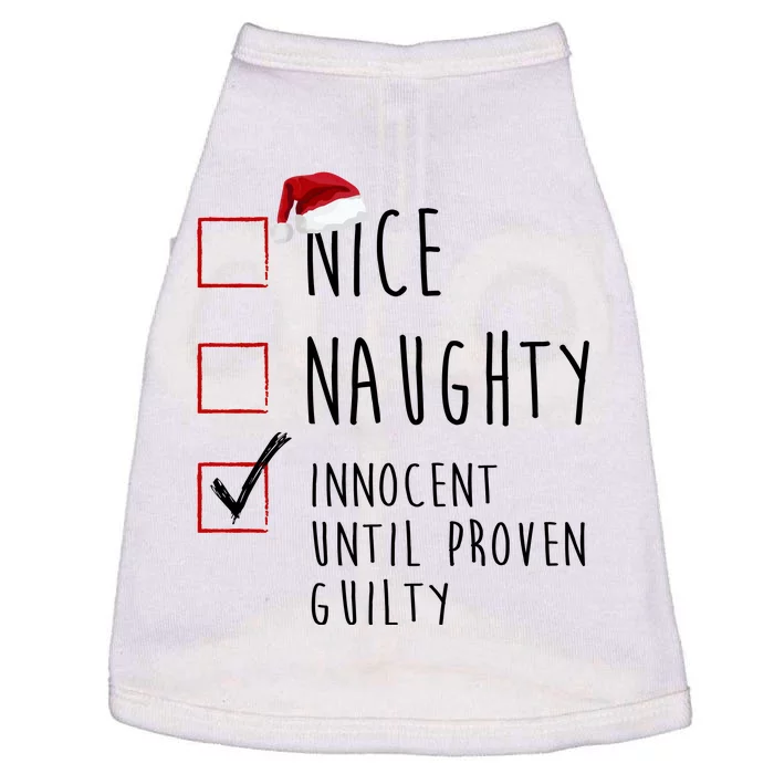 Nice Naughty Innocent Until Proven Guilty Christmas Checklist Doggie Tank