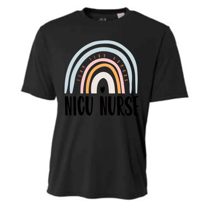 Nicu Nurse Icu Neonatal Boho Rainbow Team Tiny Hu Retro Cute Gift Cooling Performance Crew T-Shirt