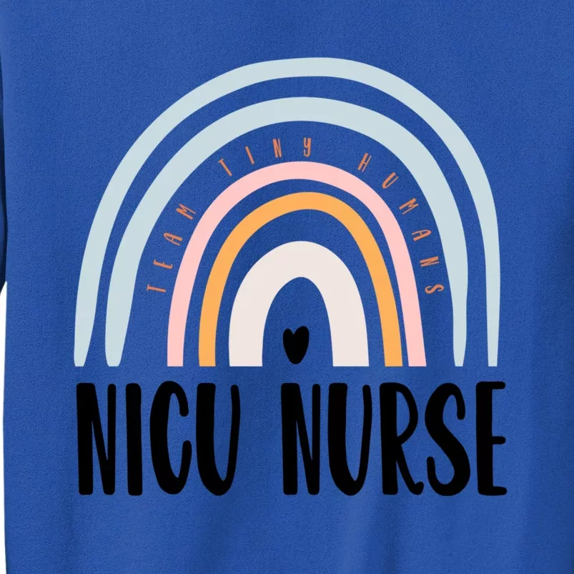 Nicu Nurse Icu Neonatal Boho Rainbow Team Tiny Hu Retro Cute Gift Tall Sweatshirt