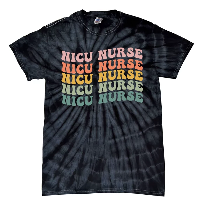 NICU Nurse ICU Neonatal Retro Nursing Team Tiny Humans Tee Tie-Dye T-Shirt