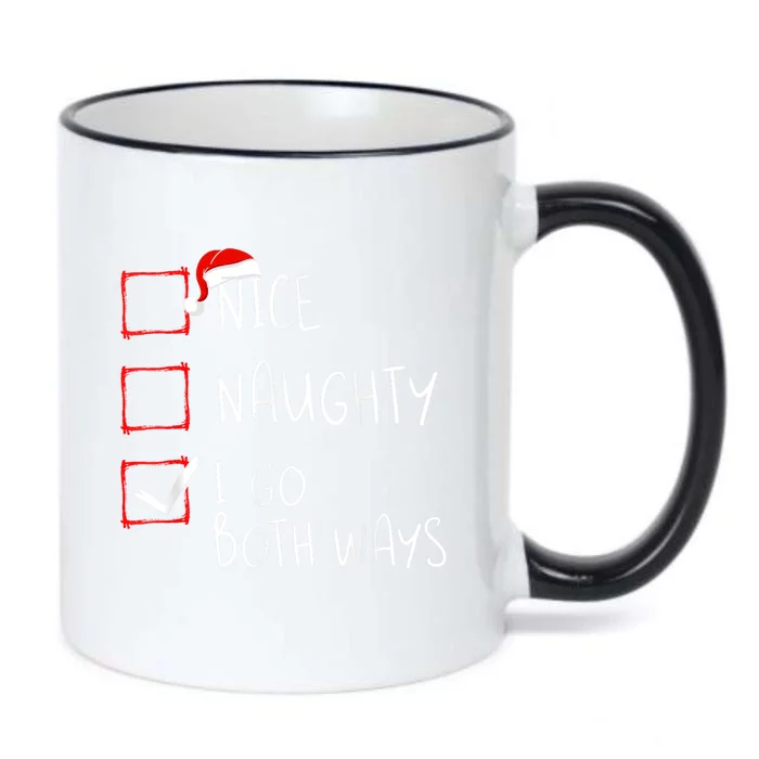 Nice Naughty I Go Both Ways Christmas List Xmas Santa Claus Black Color Changing Mug