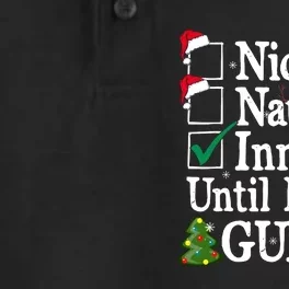 Nice Naughty Innocent Until Proven Guilty Christmas List Dry Zone Grid Performance Polo