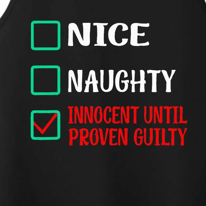 Nice Naughty Innocent Until Proven Guilty Xmas Performance Tank