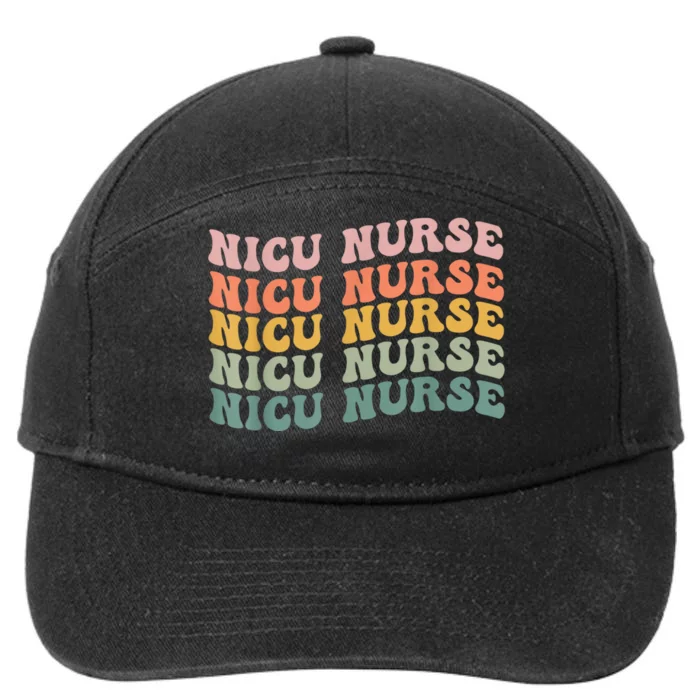 NICU Nurse ICU Neonatal Retro Nursing Team Tiny Humans Tee 7-Panel Snapback Hat