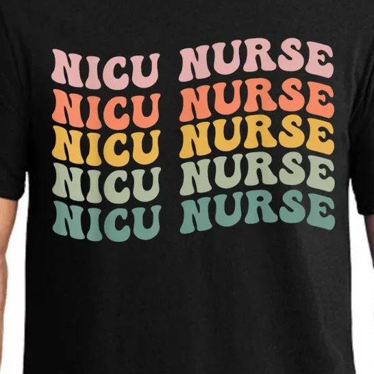 NICU Nurse ICU Neonatal Retro Nursing Team Tiny Humans Tee Pajama Set