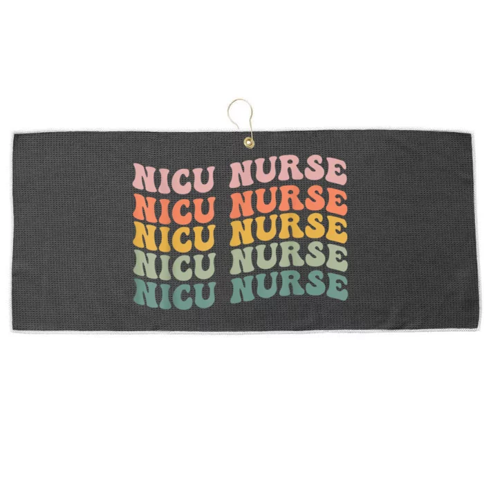 NICU Nurse ICU Neonatal Retro Nursing Team Tiny Humans Tee Large Microfiber Waffle Golf Towel