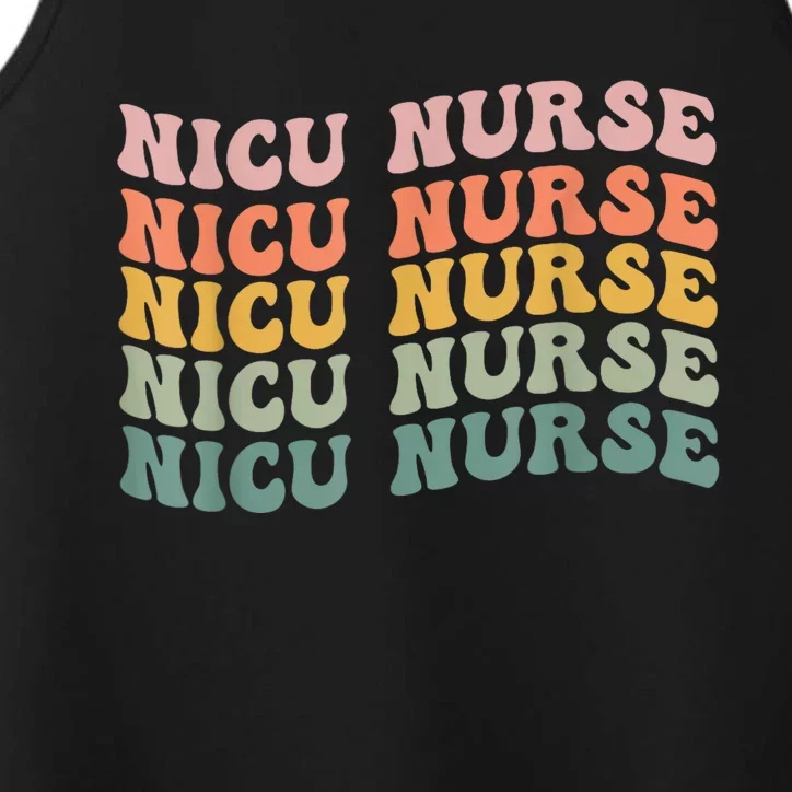 NICU Nurse ICU Neonatal Retro Nursing Team Tiny Humans Tee Performance Tank