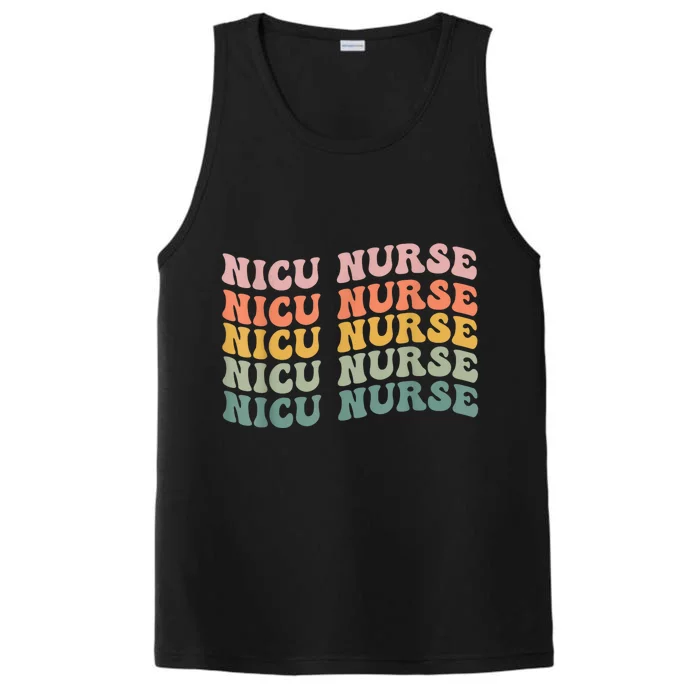 NICU Nurse ICU Neonatal Retro Nursing Team Tiny Humans Tee Performance Tank