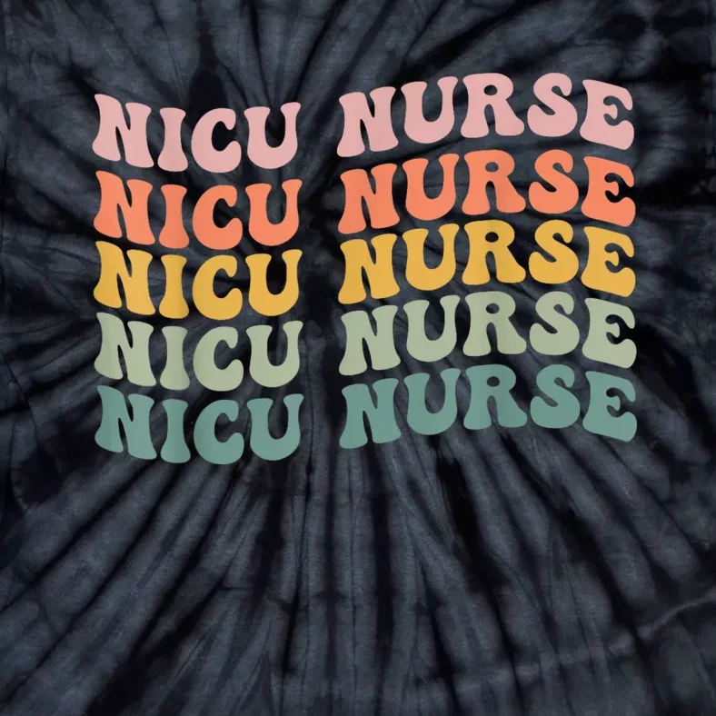 NICU Nurse ICU Neonatal Retro Nursing Team Tiny Humans Tee Tie-Dye T-Shirt