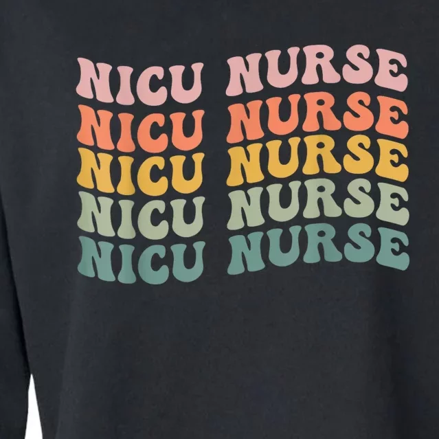 NICU Nurse ICU Neonatal Retro Nursing Team Tiny Humans Tee Cropped Pullover Crew