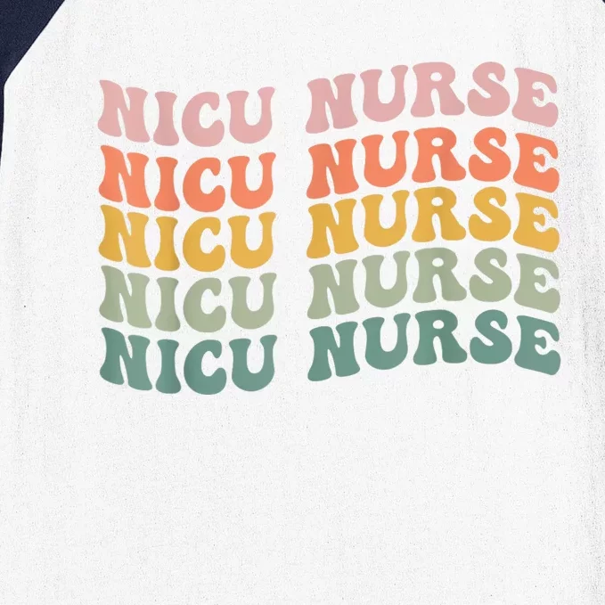 NICU Nurse ICU Neonatal Retro Nursing Team Tiny Humans Tee Baseball Sleeve Shirt