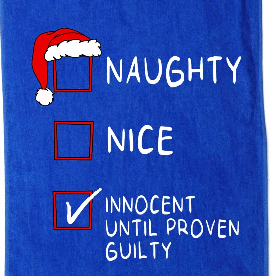 Naughty Nice Innocent Until Guilty Xmas Christmas Platinum Collection Golf Towel