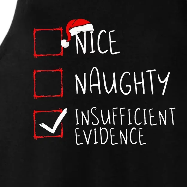 Nice Naughty Insufficient Evidence Christmas Santa Claus Ladies Tri-Blend Wicking Tank