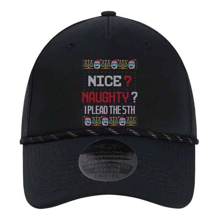 Naughty Nice I Plead The 5th Lawyer Ugly Christmas Sweater Cool Gift Performance The Dyno Cap