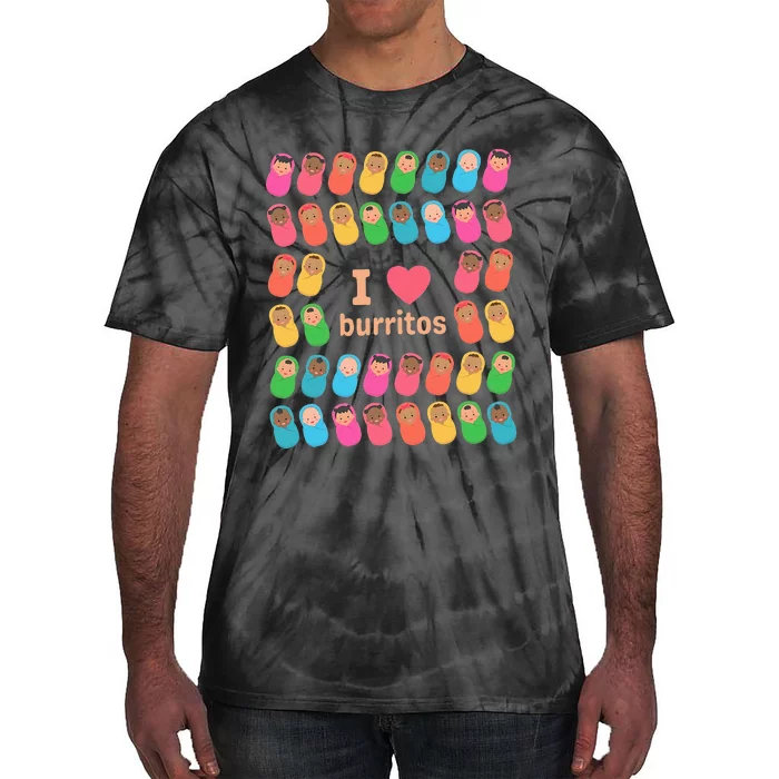 NICU Nurse I Love Burritos Infant Care Specialist Newborn Tie-Dye T-Shirt