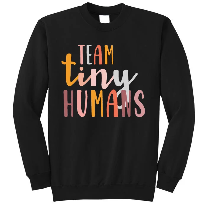 NICU Nurse ICU Neonatal Boho Colorful Retro Team Tiny Humans Sweatshirt