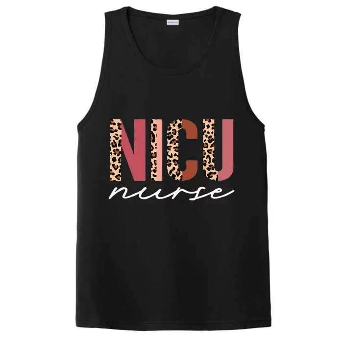 NICU Nurse ICU Neonatal Boho Leopard Team Tiny Humans Performance Tank