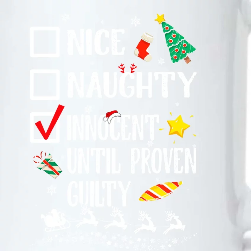 Nice Naughty Innocent Until Proven Guilty Xmas Santa Hat Cool Gift Black Color Changing Mug