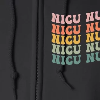 NICU Nurse ICU Neonatal Retro Nursing Team Tiny Humans Full Zip Hoodie