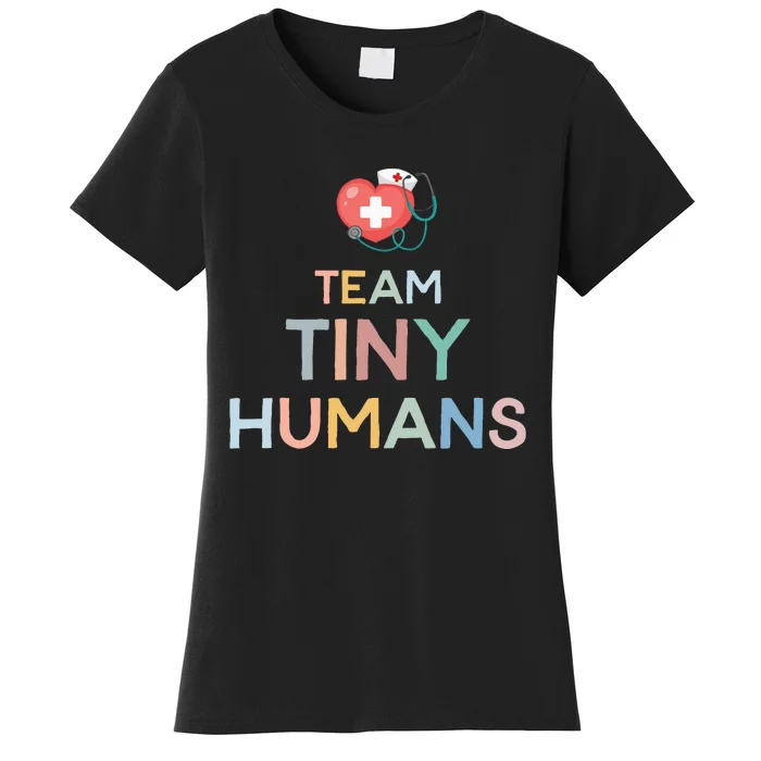 NICU Nurse ICU Neonatal Team Tiny Human Baby Boho Retro Women's T-Shirt