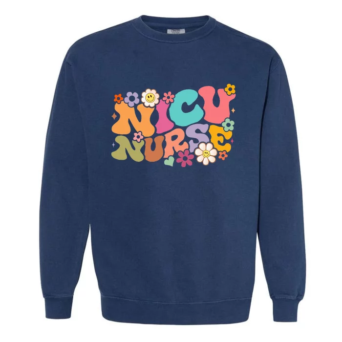 Nicu Nurse Icu Groovy Nursing Neonatal Intensive Care Unit Garment-Dyed Sweatshirt