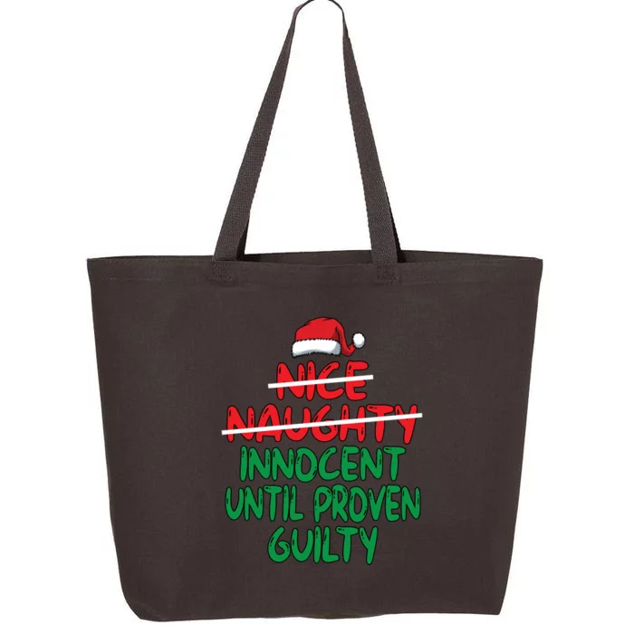 Nice Naughty Innocent Until Proven Guilty Christmas List Gift 25L Jumbo Tote