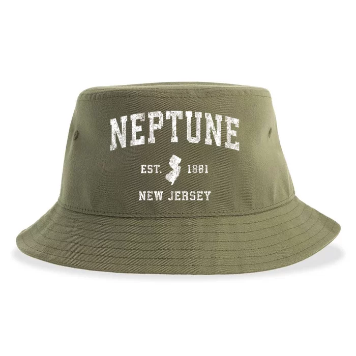 Neptune New Jersey Nj Vintage Athletic Sports Sustainable Bucket Hat