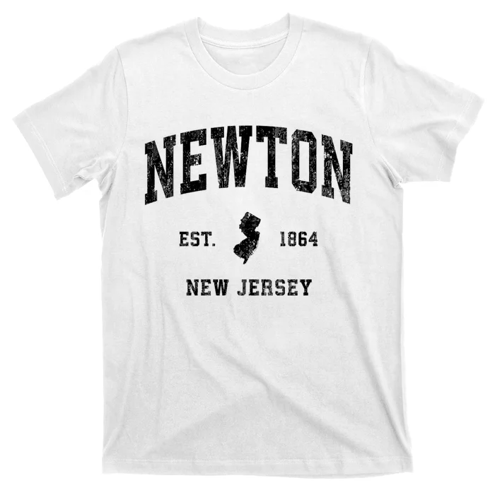 Newton New Jersey Nj Vintage Established Athletic Sports Design T-Shirt