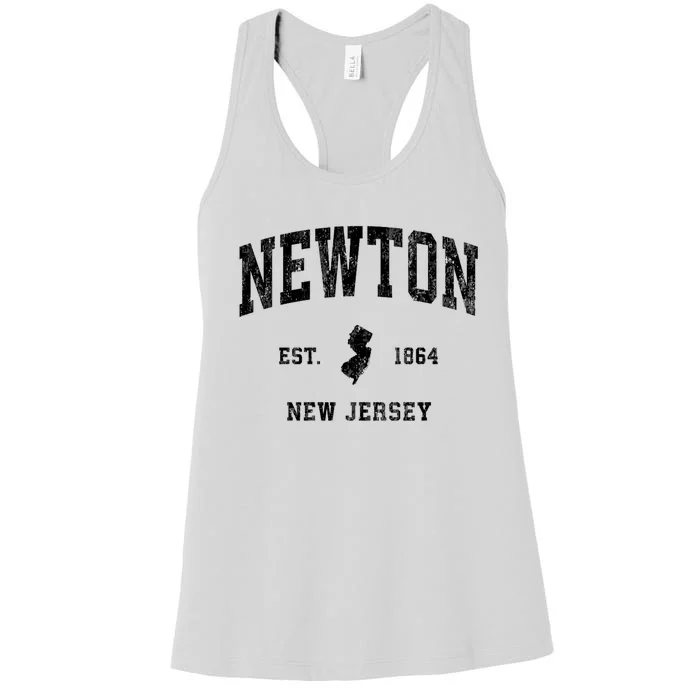 Newton New Jersey Nj Vintage Established Athletic Sports Design Women's Racerback Tank